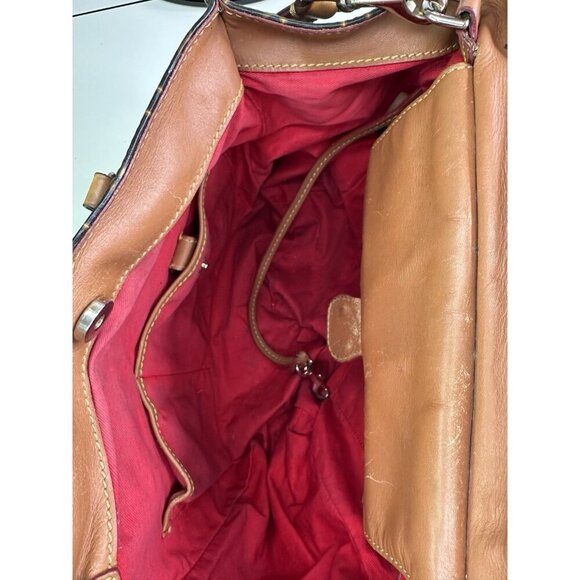 DAMAGED Dooney & Bourkes Janine 2 Way Coated Canvas W/ Florentine Vachetta - Picture 4 of 10